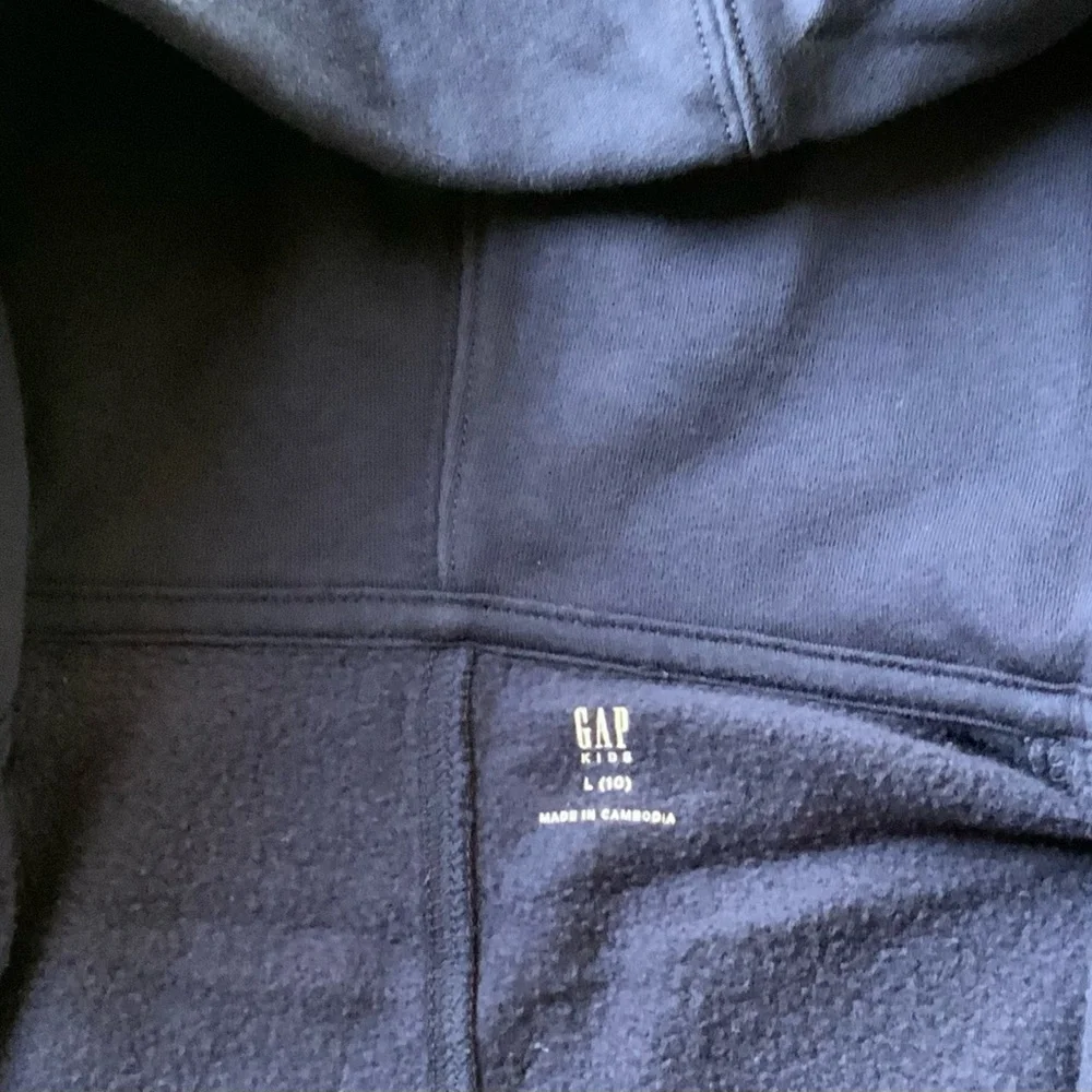 GAP Navy Zipper Up Hoodie Kids Large (10)